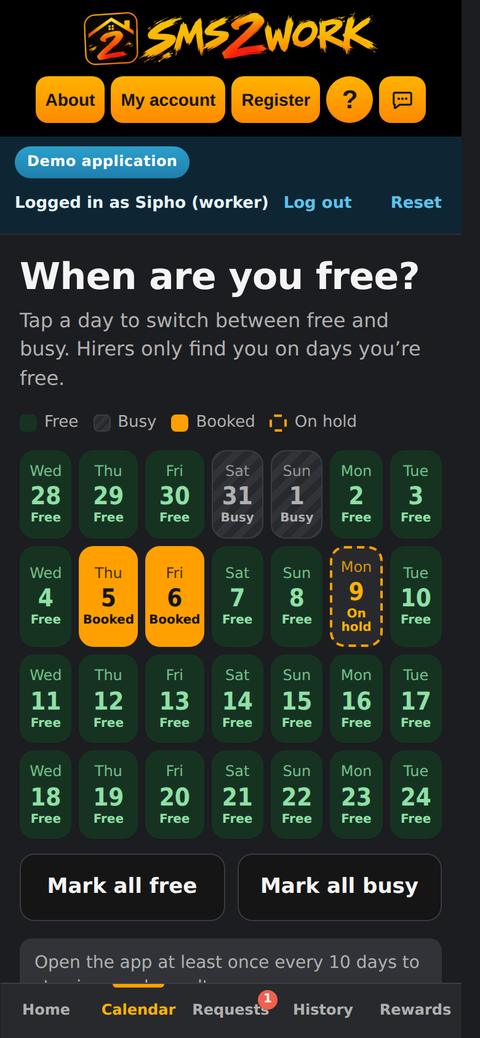Screen: Keep your calendar up to date