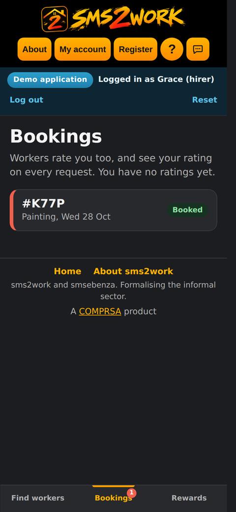 Screen: Booked