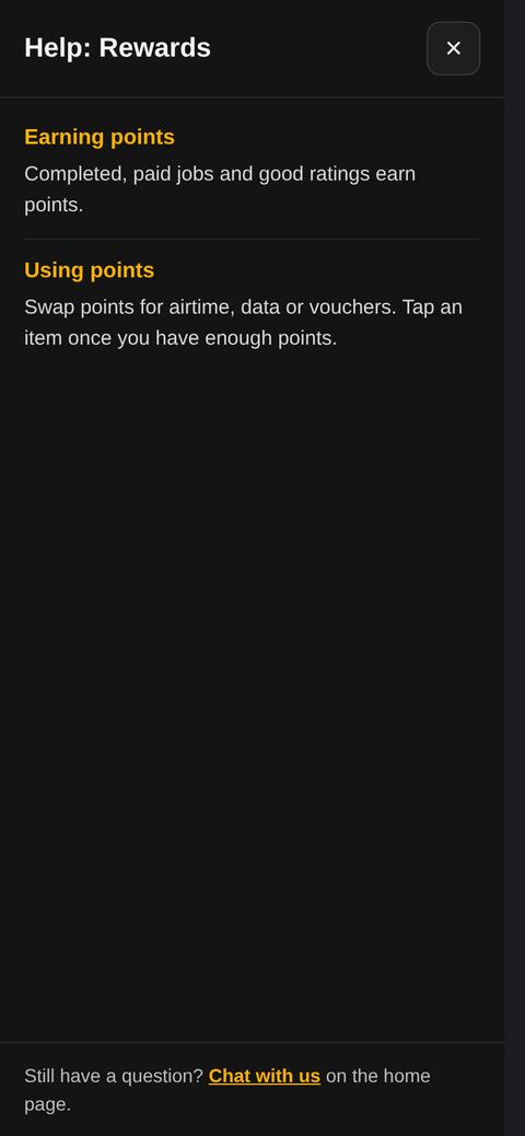 Screen: Help on every screen