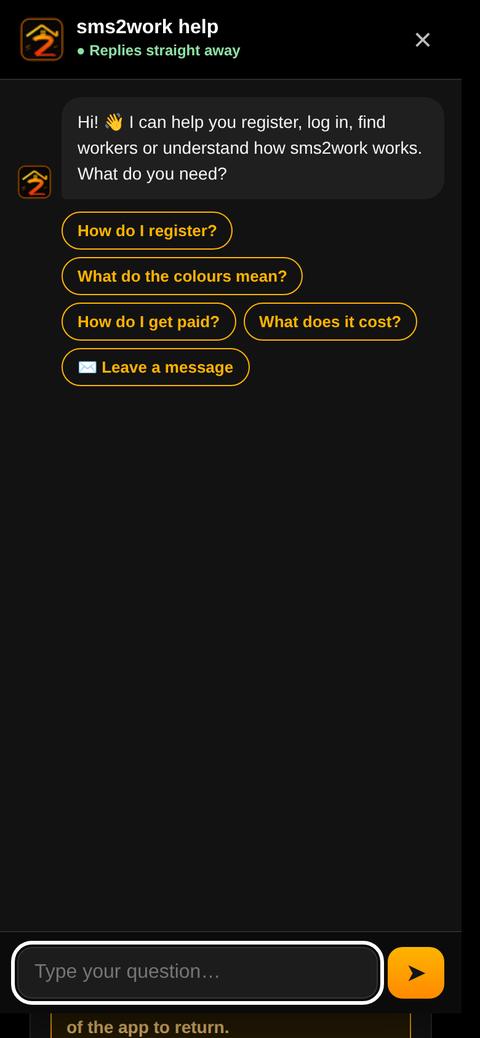 Screen: Chat with us